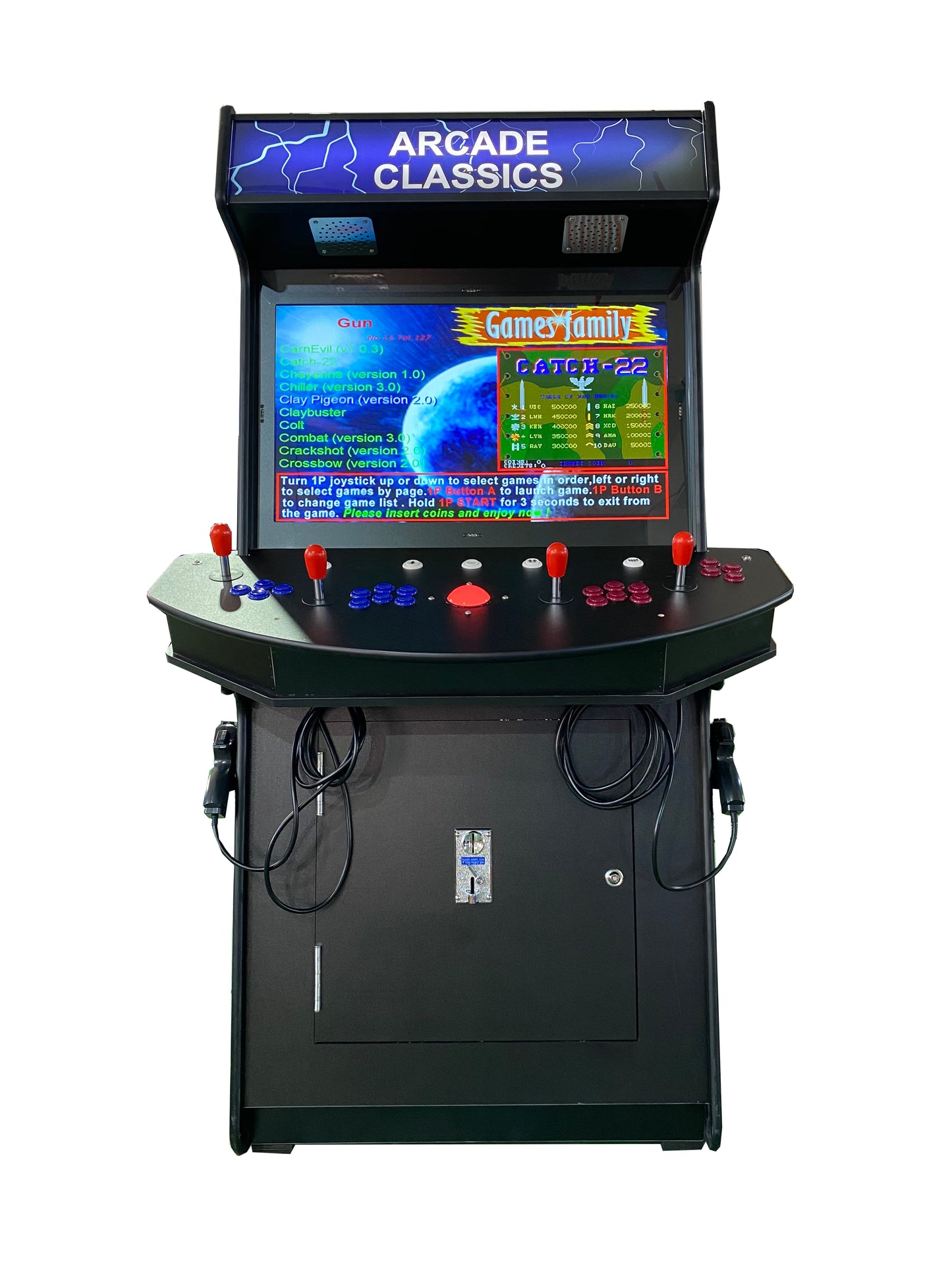 4 Player Standup with 2 shooting guns Arcade Machine 4600 Retro Multi Cade Games