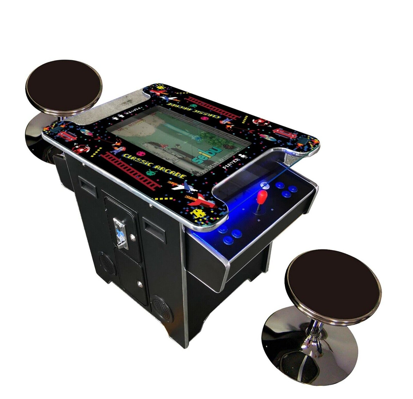 412 Arcade Commercial Cocktail Table Machine Lefty and Righty Play