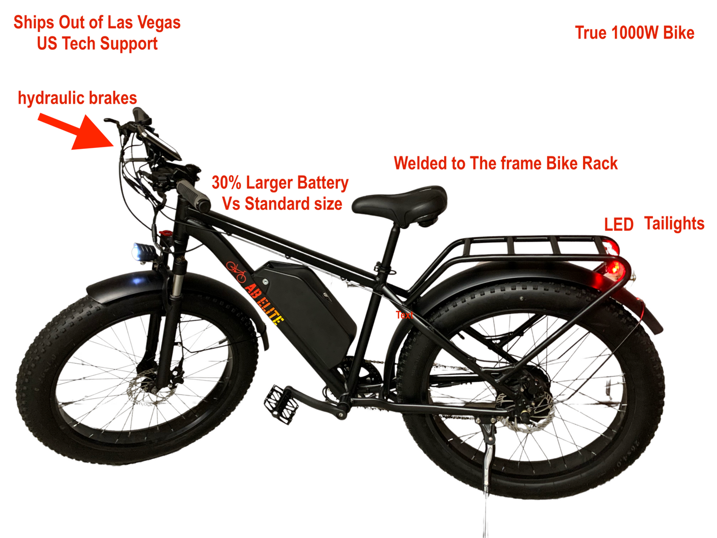 Mens AB Elite Snow bike. Fat Tires. 1000w motor