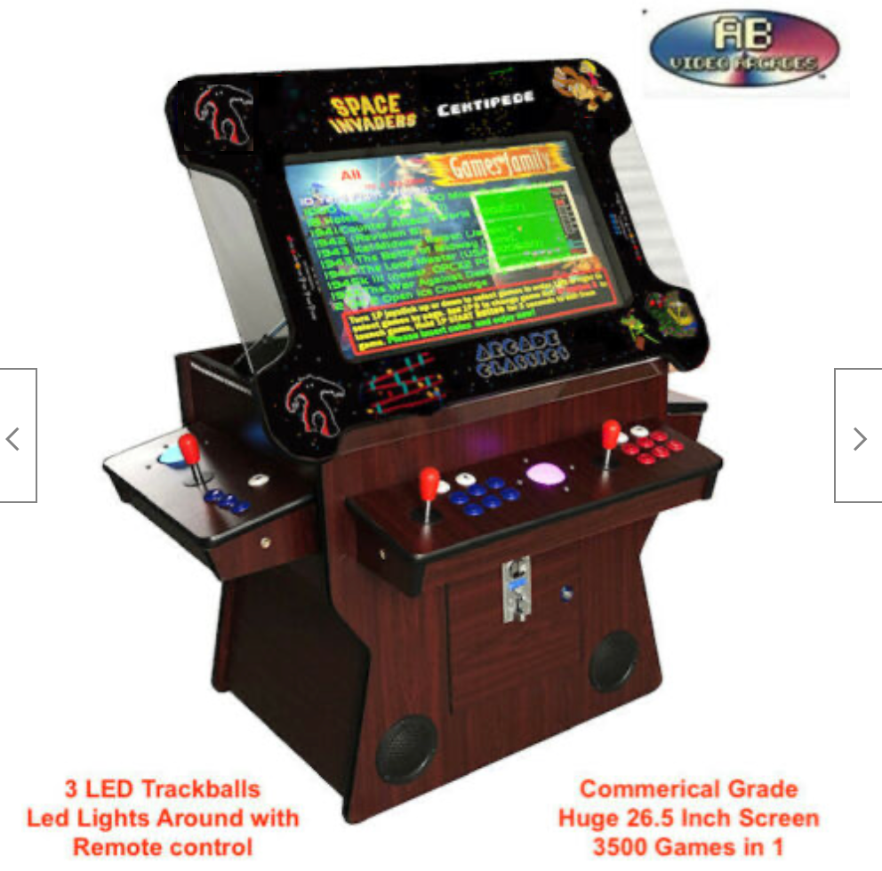 Abvideo arcades Cocktail Arcade Machine 3505 Tilt Up Wood Retro