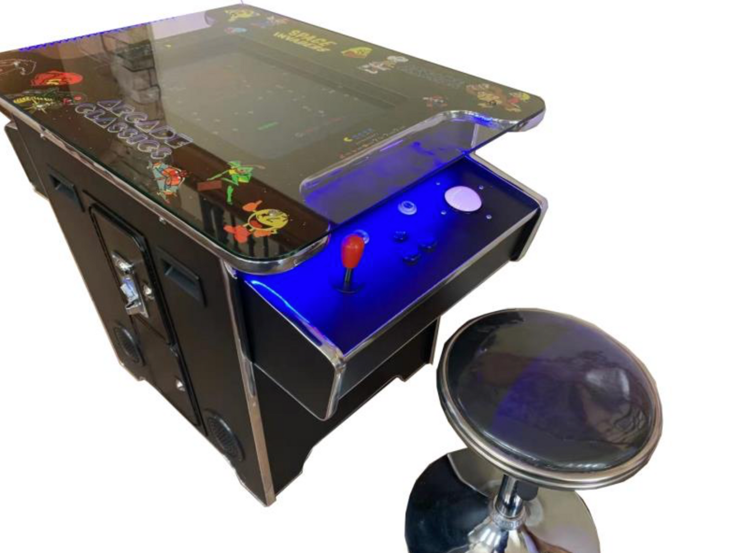 Cocktail Arcade Machine 412 w/ Track Ball - Blk retro