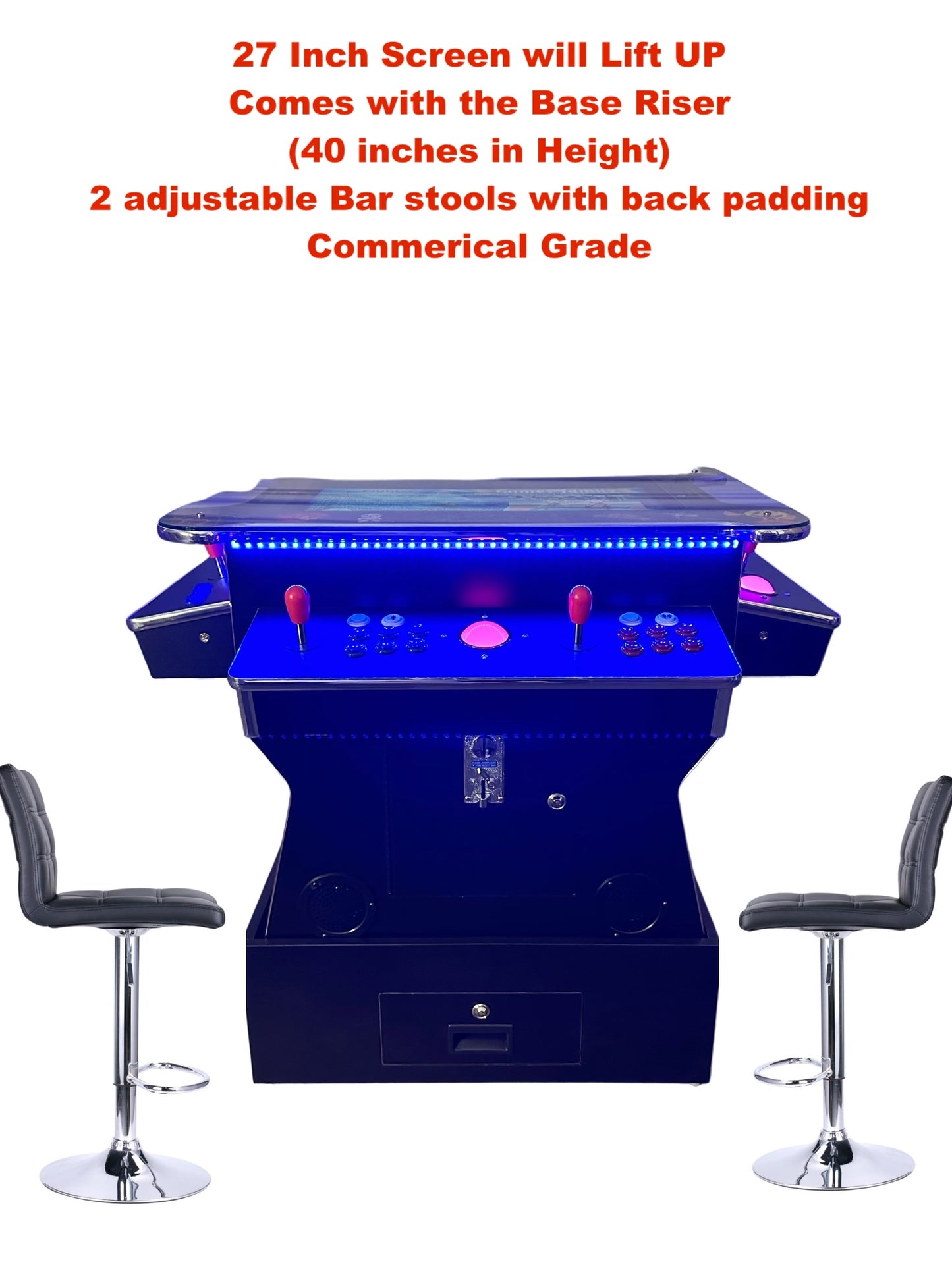 Cocktail Arcade Tilt lift up Arcades With Riser  machine Retro Commercial Grade  4600 Games