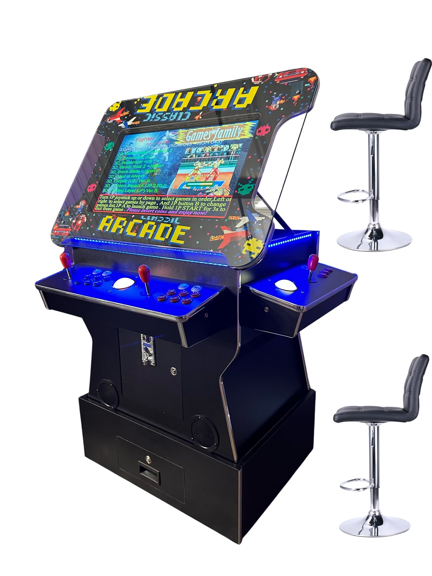 Cocktail Arcade Tilt lift up Arcades With Riser machine Retro Commerci ...