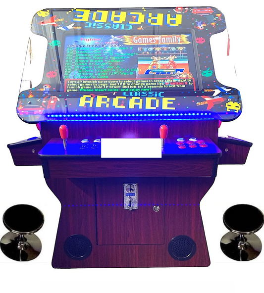 Dark Wood Cocktail Arcade Machine 3505 Games Tilt Up  Retro Multi-cade  Retro Classic Games Table