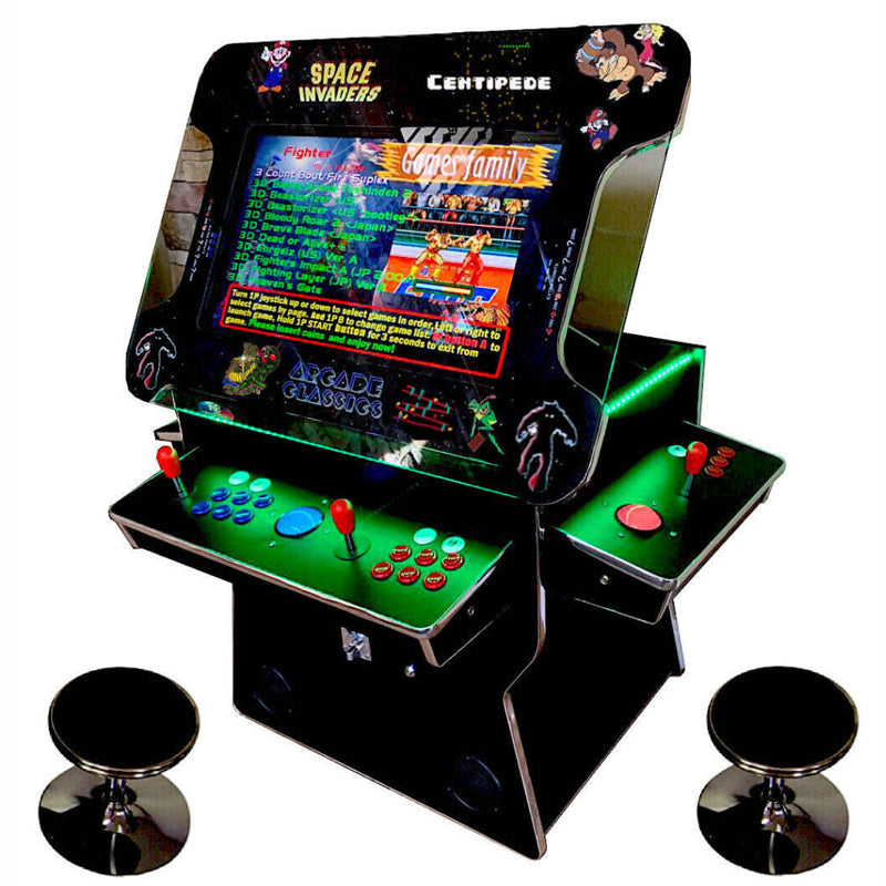 Tan Arcade Machine Cocktail Arcade Machine 4600 Games 32 inch screen Tilt Up Black Multi ...