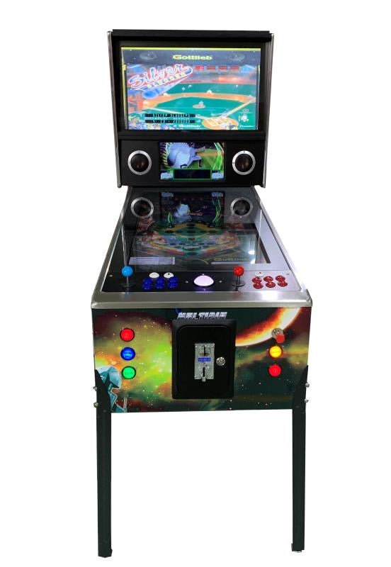 ABVIDEOARCADES Virtual Pinball 1300 PINBALL Games in 1 AND 307 classic 80s games with trackball- Full Size Machine