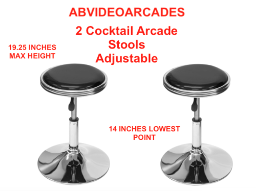 abvideoarcades cocktail arcade machine cabinet Retro Set of 2 Swivel Bar Stools